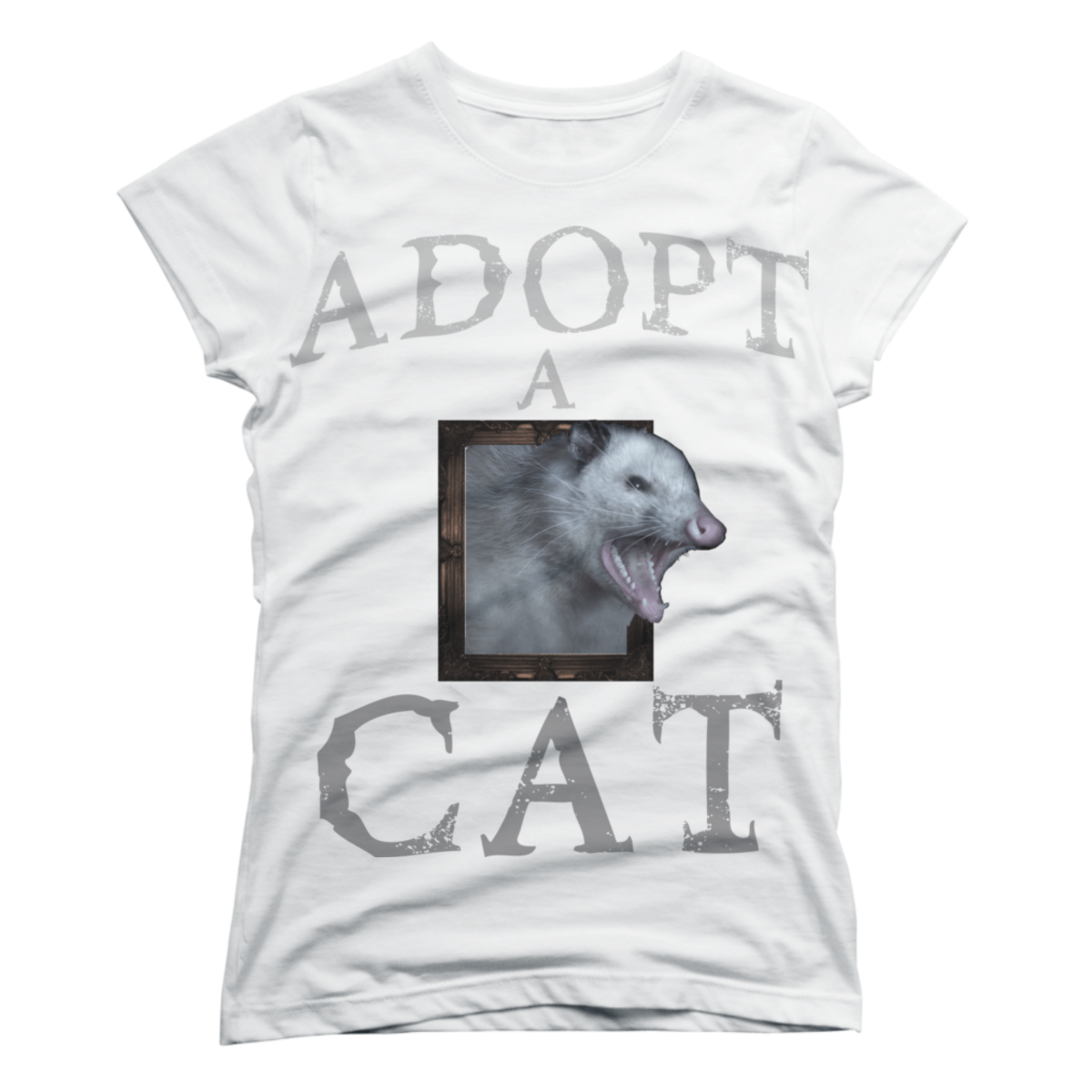adopt a cat possum shirt